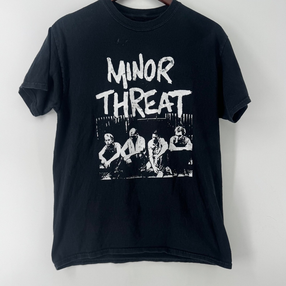 Minor Threat Band T-Shirt Black Graphic Print Hardcore Punk Rock Tee